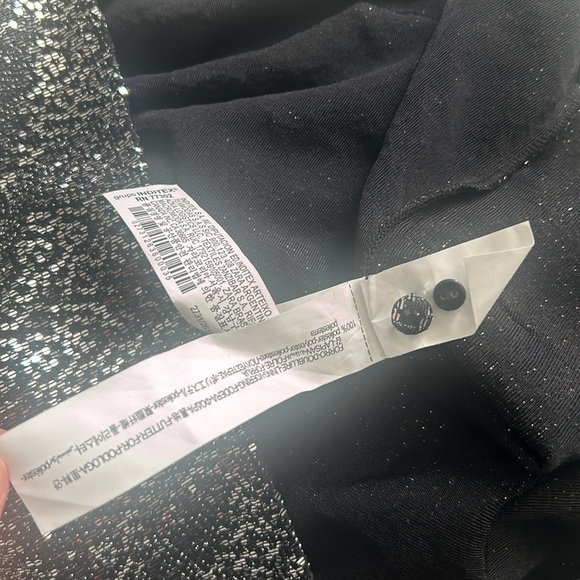 Zara Silver Grey Sequin Metallic Long Sleeve Top with Knot Size M - Picture 8 of 10